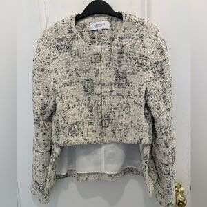 Derek Lam 10 Crosby tweed hi-low crop zipper jacket. Size 6